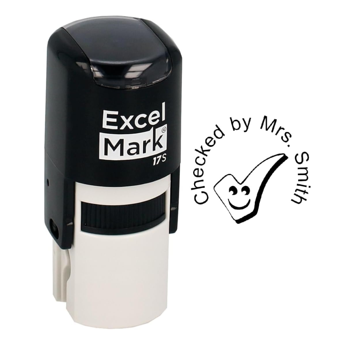 Checked by - ExcelMark Custom Round Self-Inking Teacher Stamp