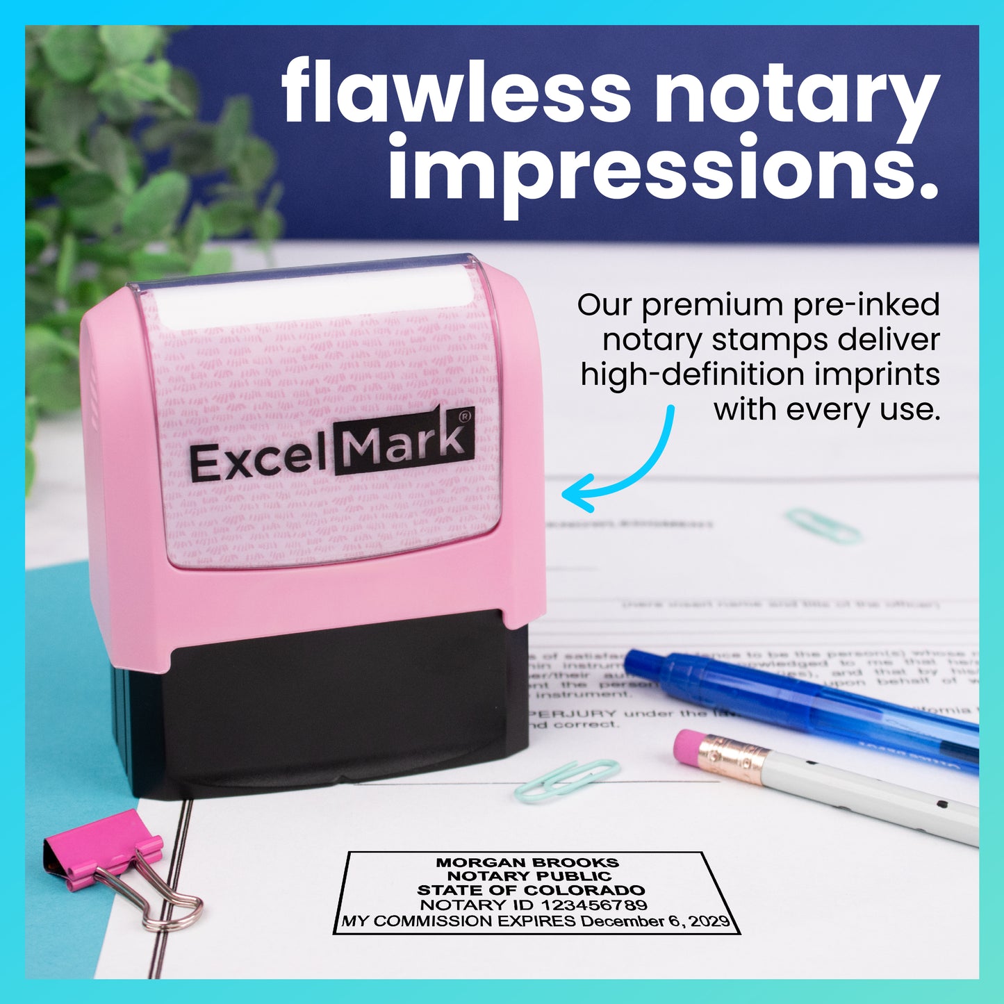 Pink Colorado Notary Stamp