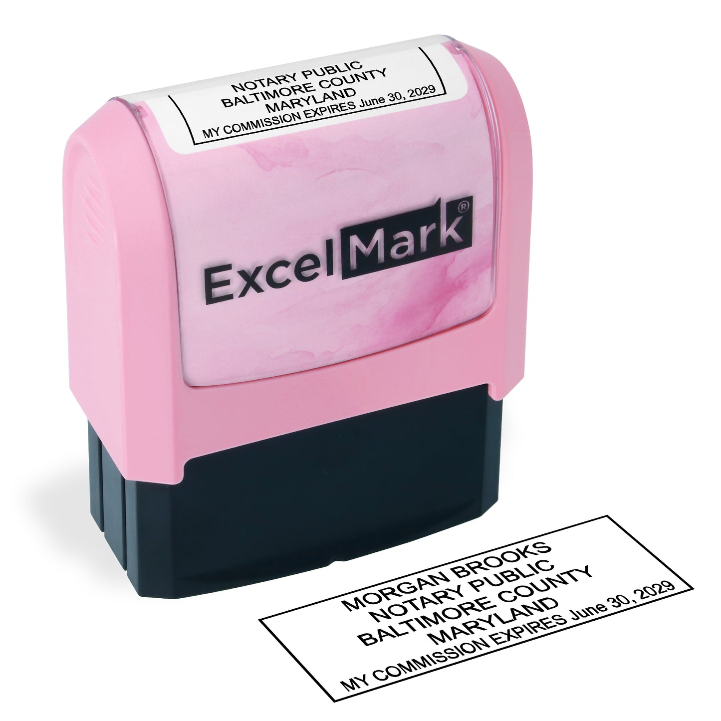 Pink Maryland Notary Stamp