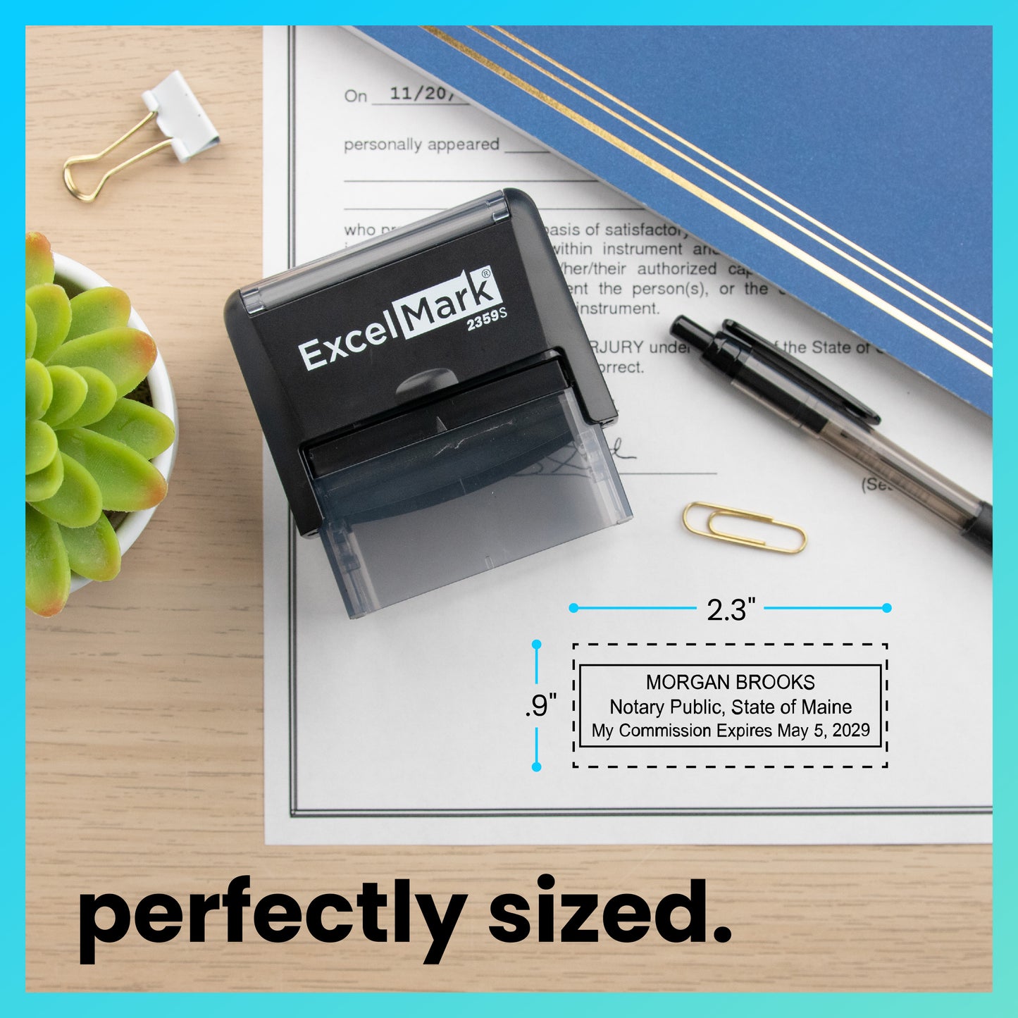 Self-Inking Maine Notary Stamp