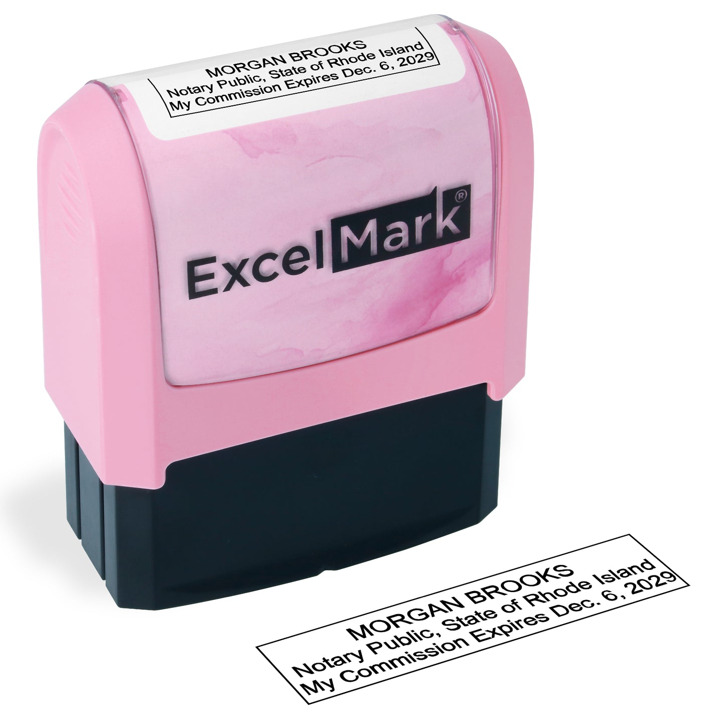 Pink Rhode Island Notary Stamp