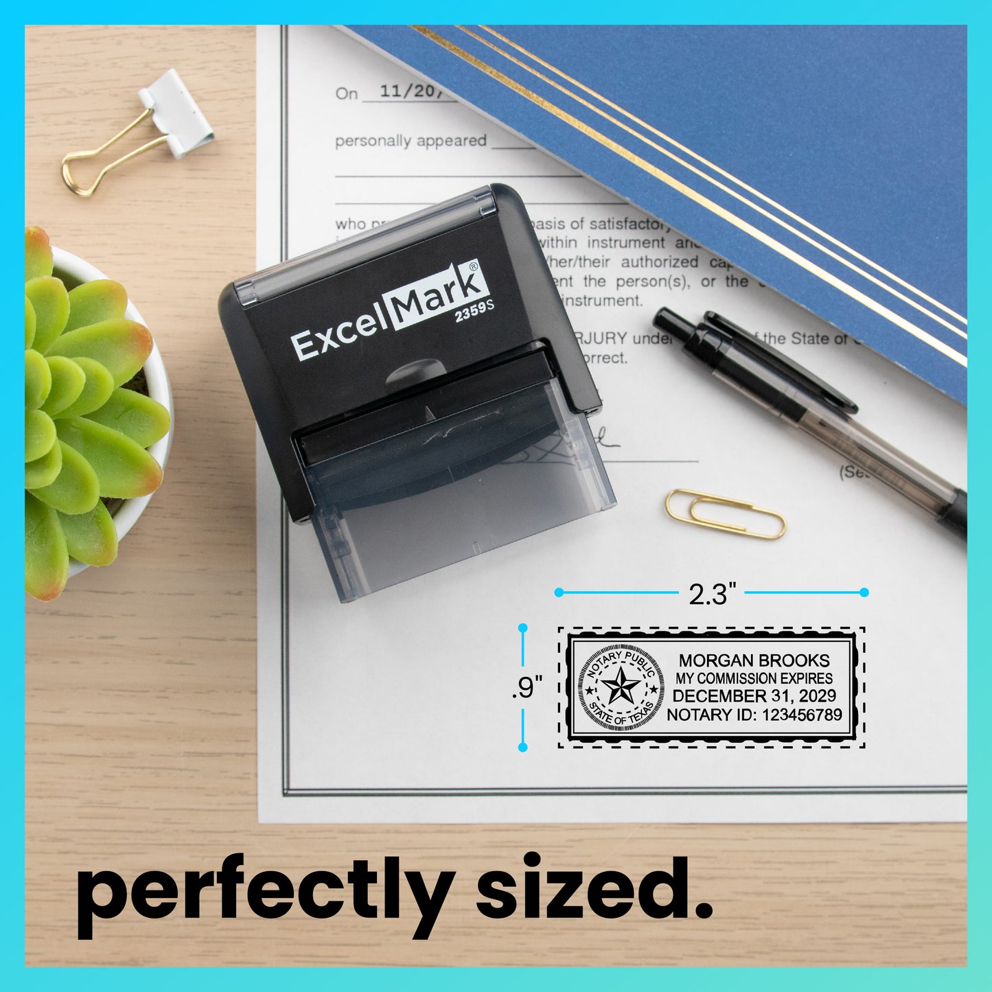 Self-Inking Texas Notary Stamp