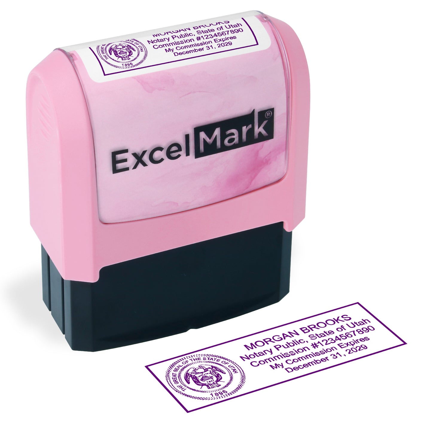 Pink Utah Notary Stamp