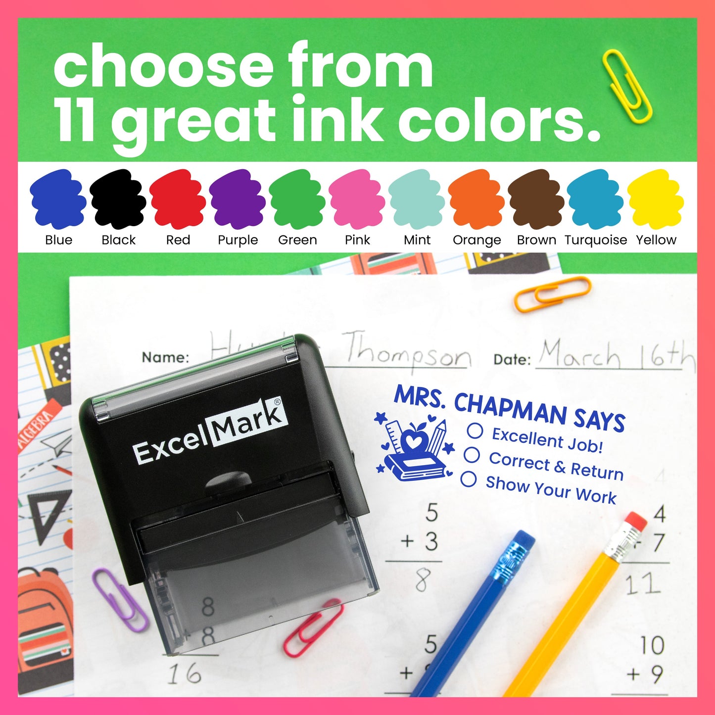 Custom Teacher Checklist Stamp