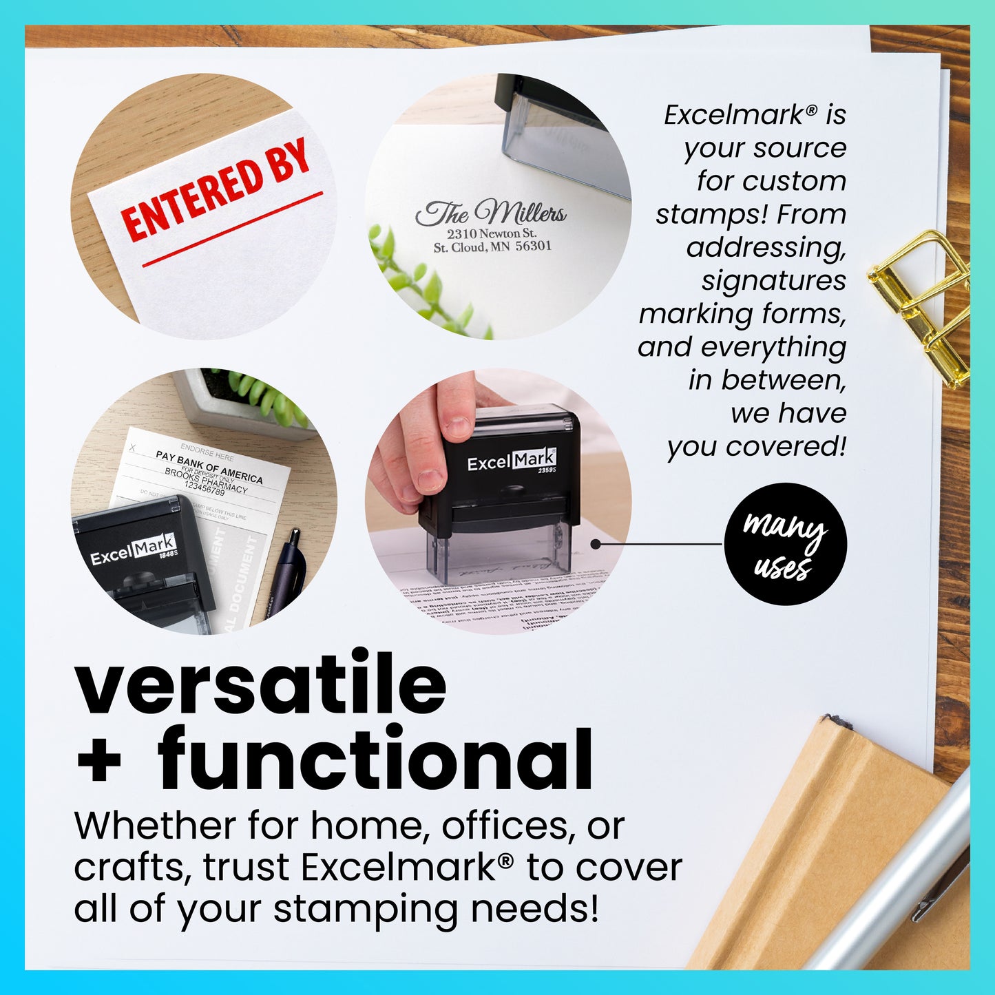 ExcelMark A-1539 Self-Inking Stamp