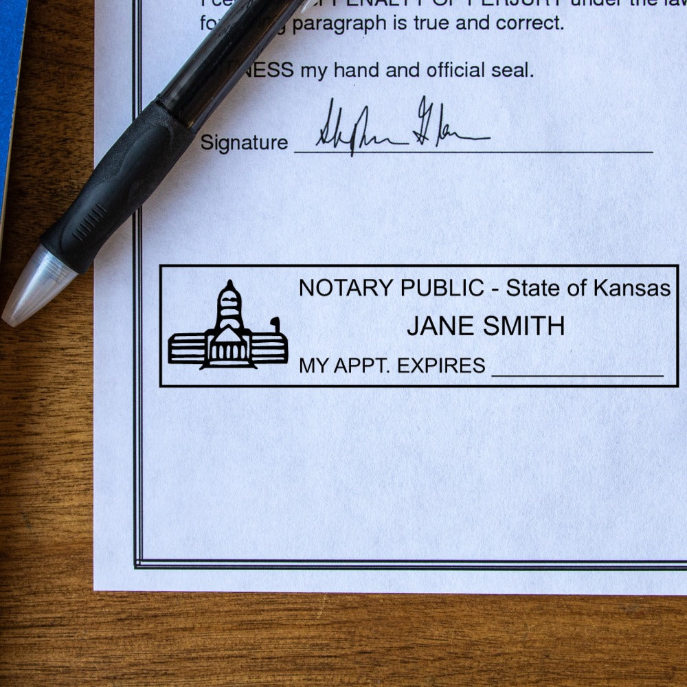 Pre-Inked Kansas Notary Stamp
