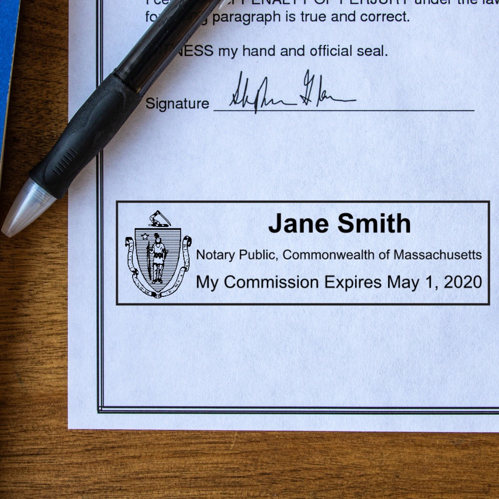 Pre-Inked Massachusetts Notary Stamp