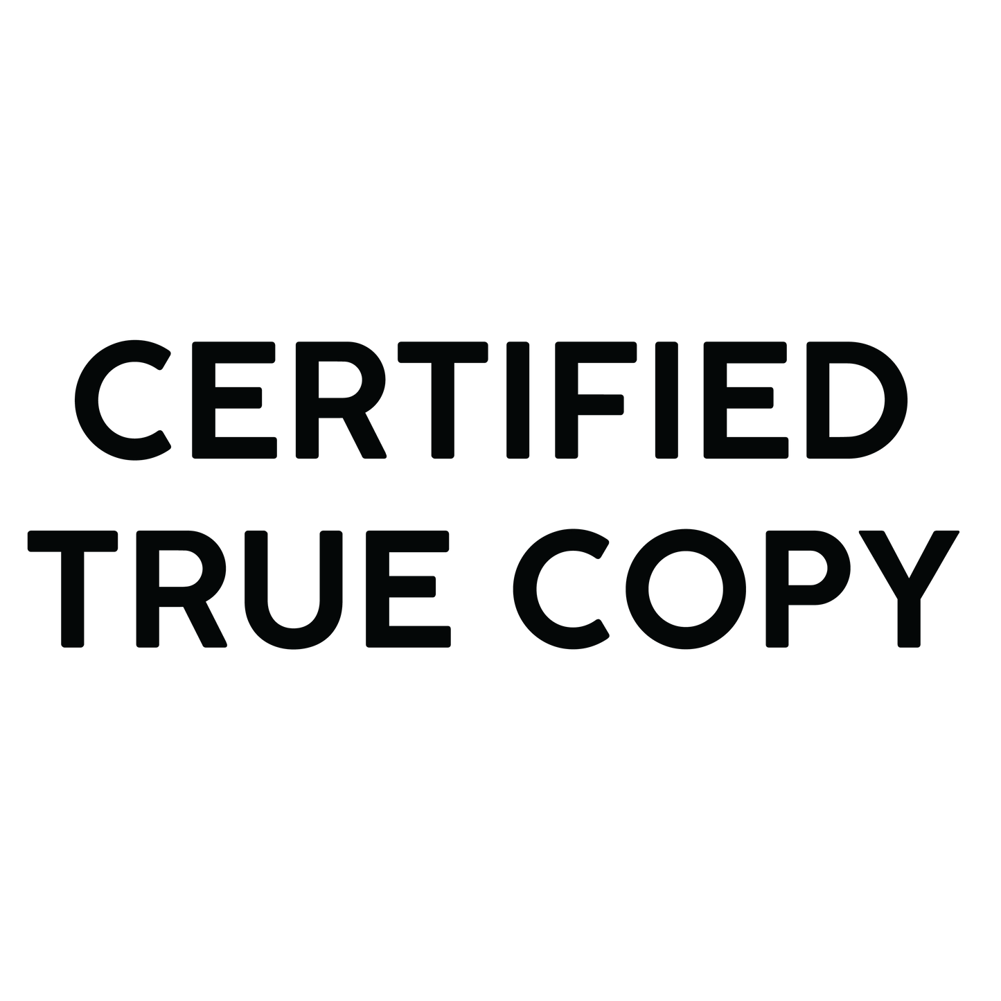 CERTIFIED TRUE COPY Stamp