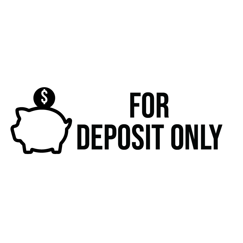 Piggy Bank FOR DEPOSIT ONLY Stamp