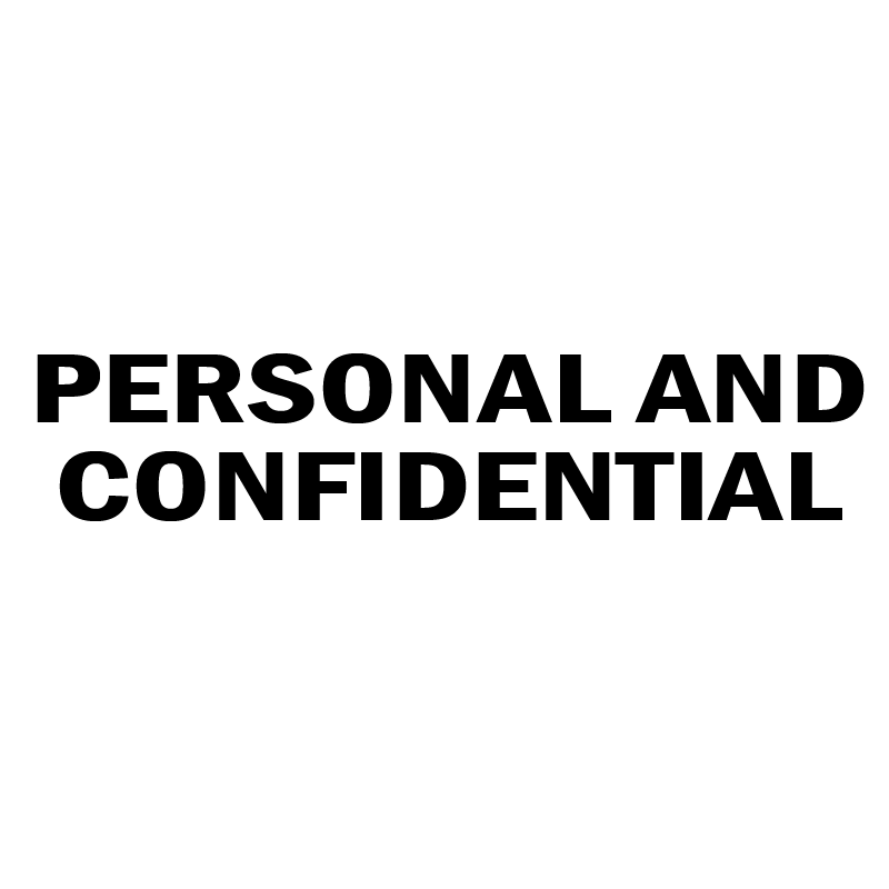 PERSONAL AND CONFIDENTIAL Stamp
