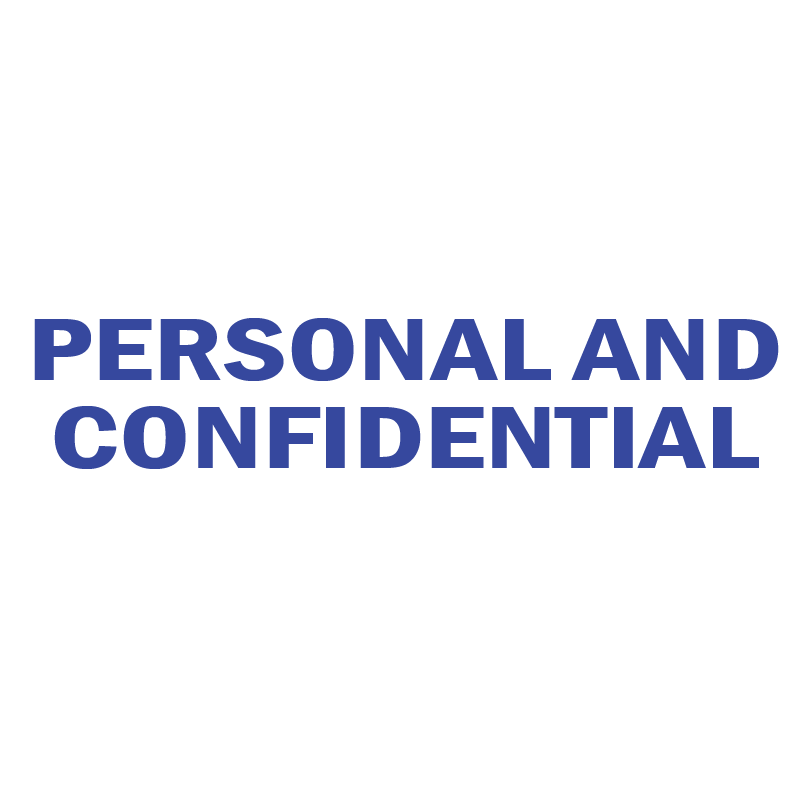 PERSONAL AND CONFIDENTIAL Stamp