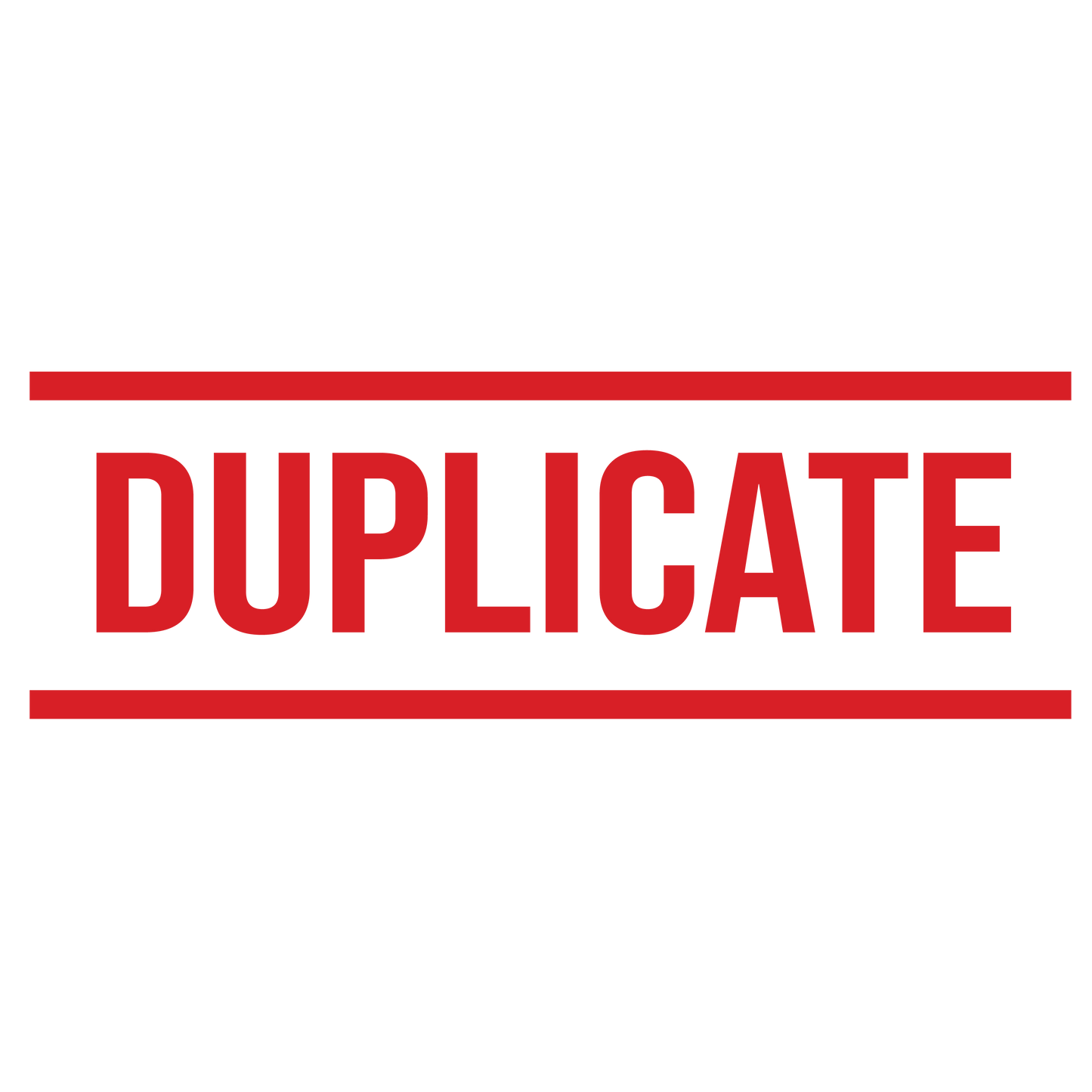 Double Line DUPLICATE Stamp