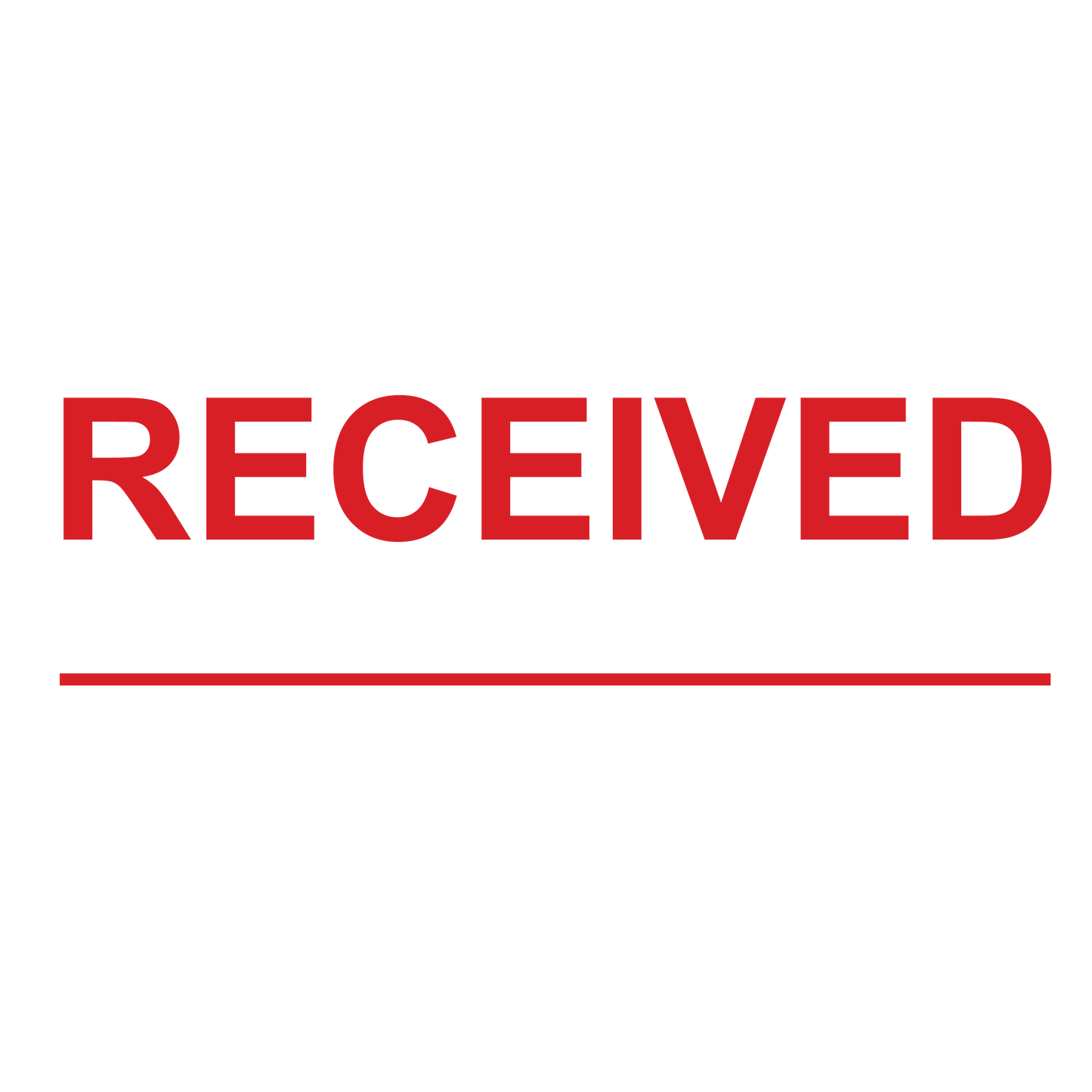 Line RECEIVED Stamp
