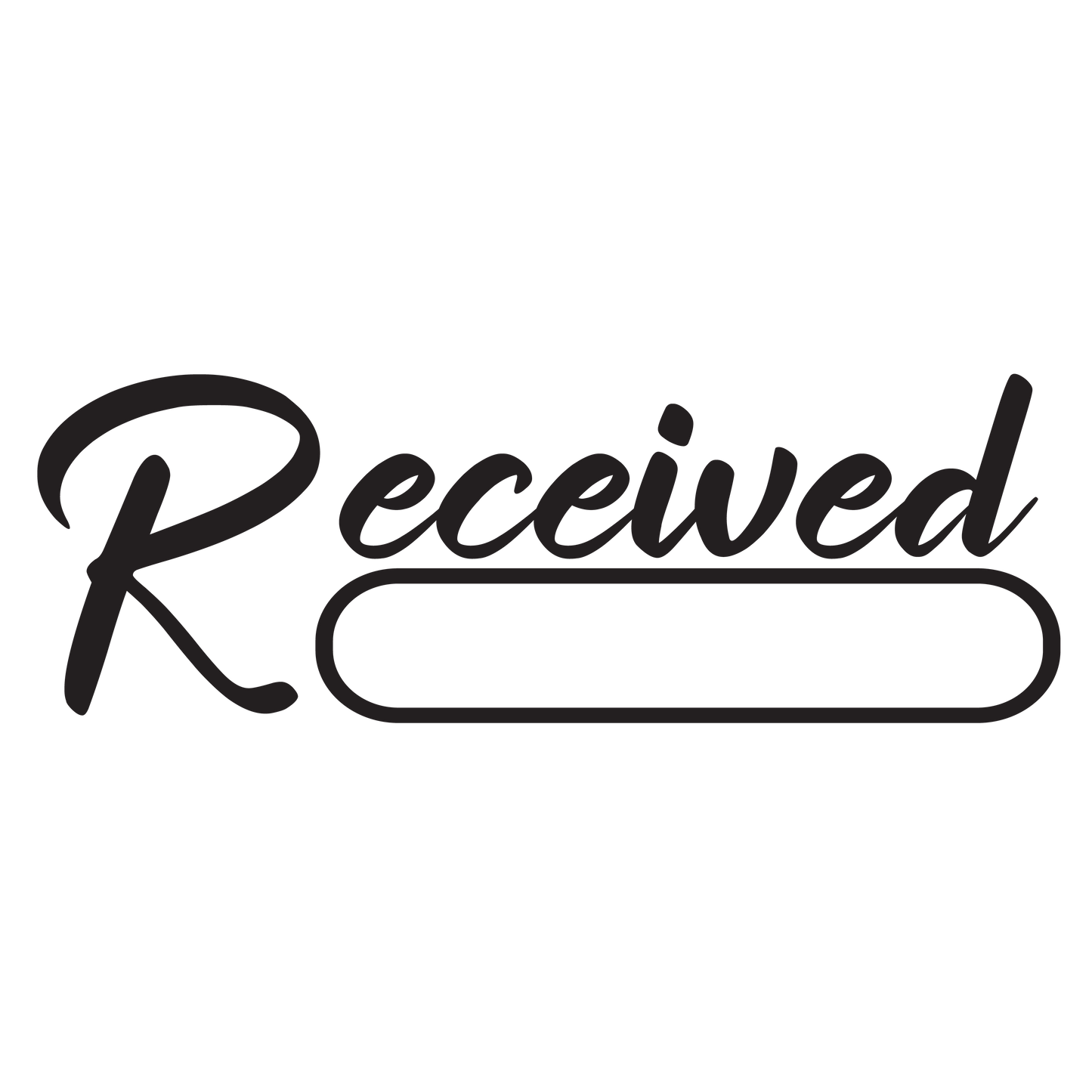 Script Round Box RECEIVED Stamp