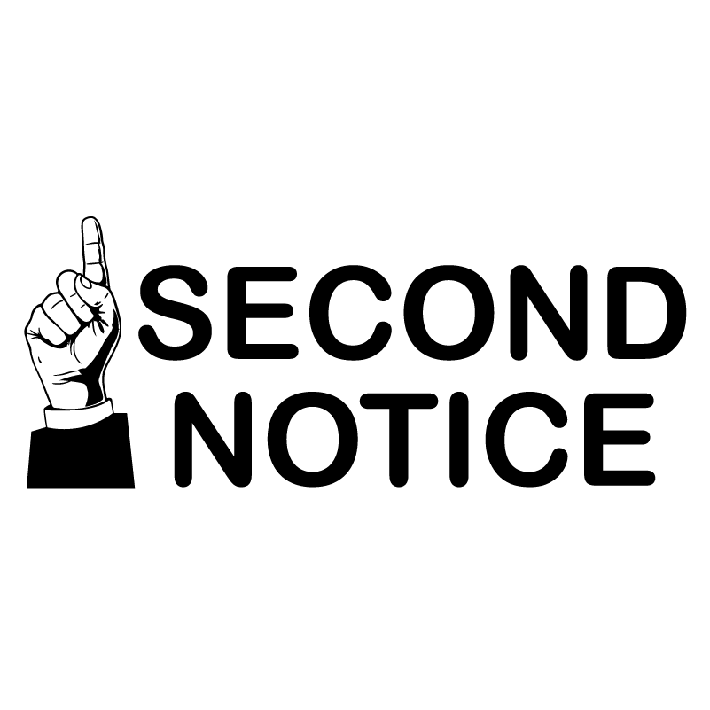 SECOND NOTICE Stamp