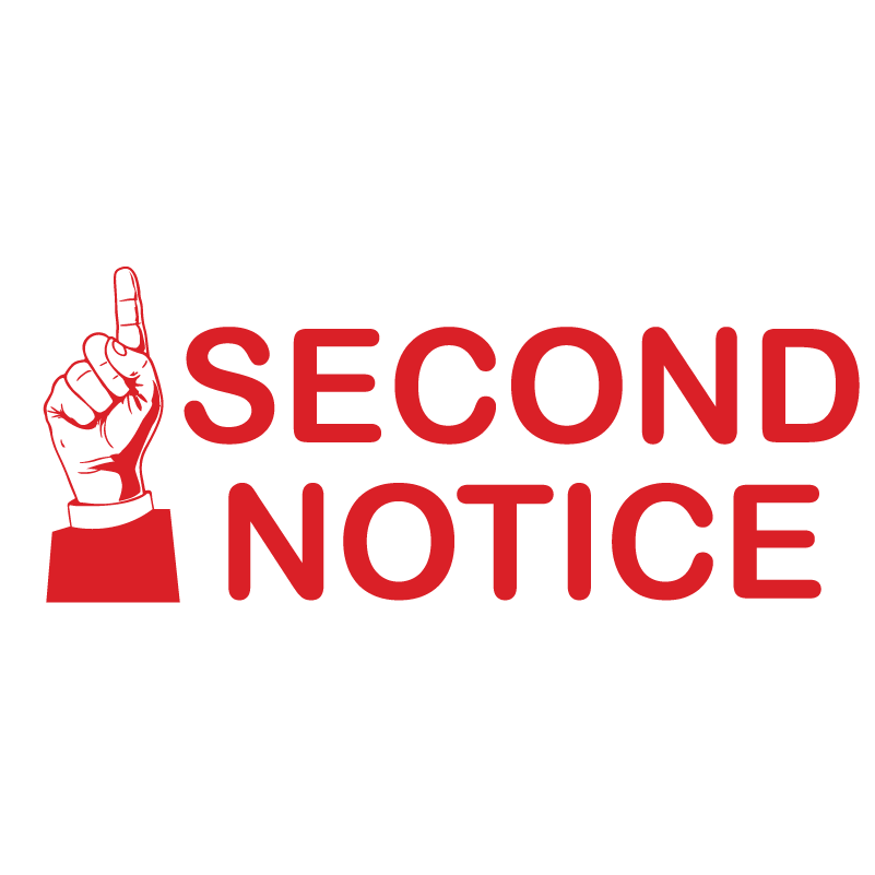 SECOND NOTICE Stamp