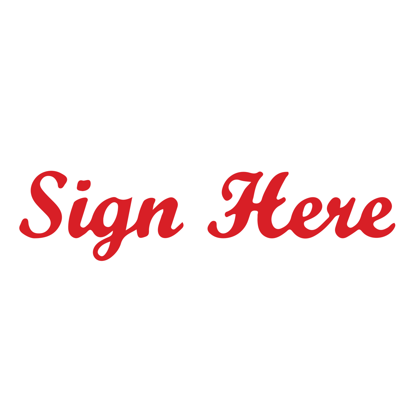 Script SIGN HERE Stamp