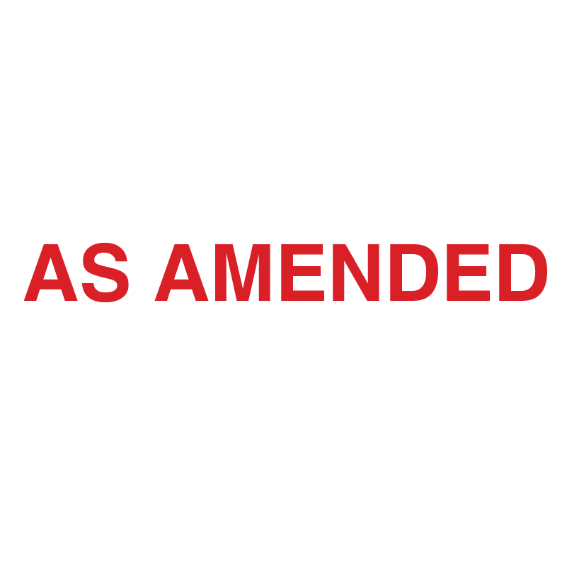 AS AMENDED Stamp