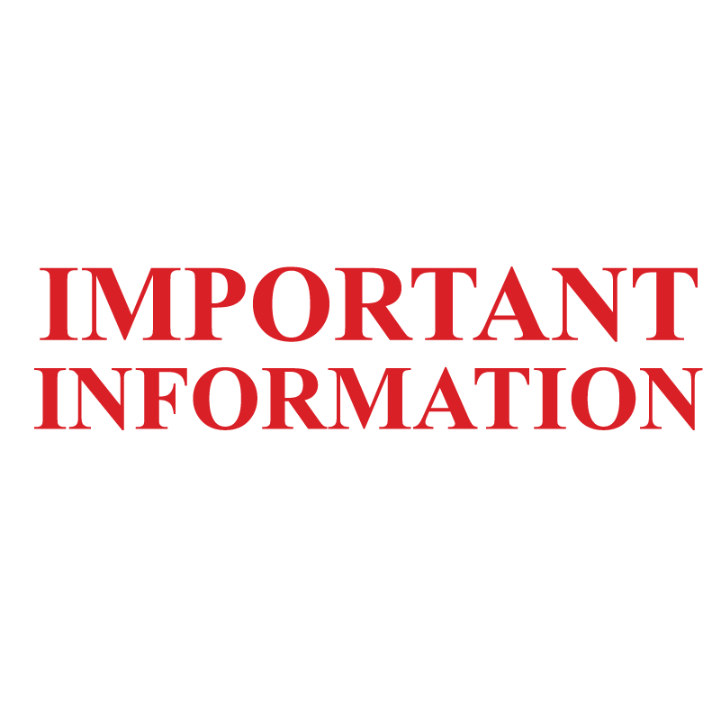 IMPORTANT INFORMATION Stamp