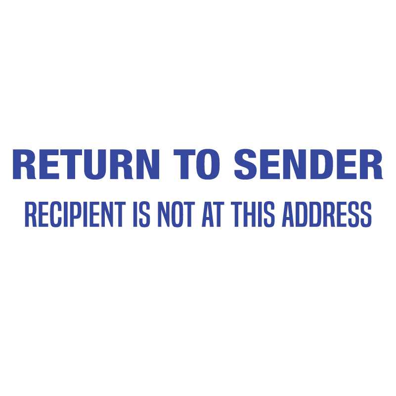 RETURN TO SENDER NOT ADDRESS Stamp