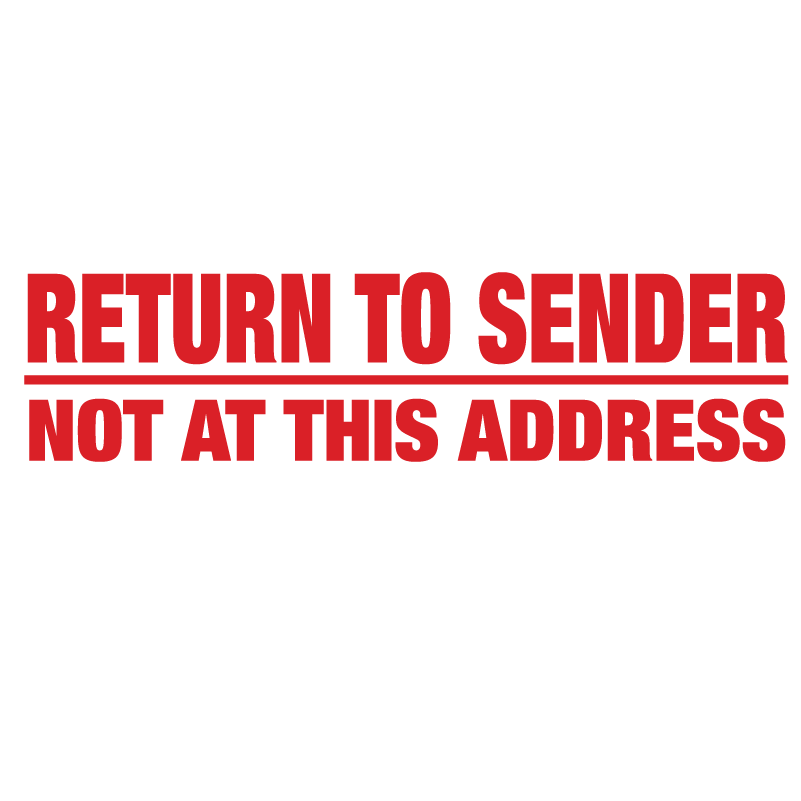 Bold Line RETURN TO SENDER NOT ADDRESS Stamp