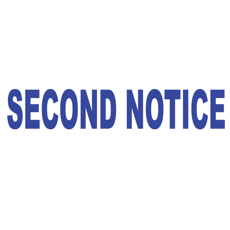 Bold SECOND NOTICE Stamp