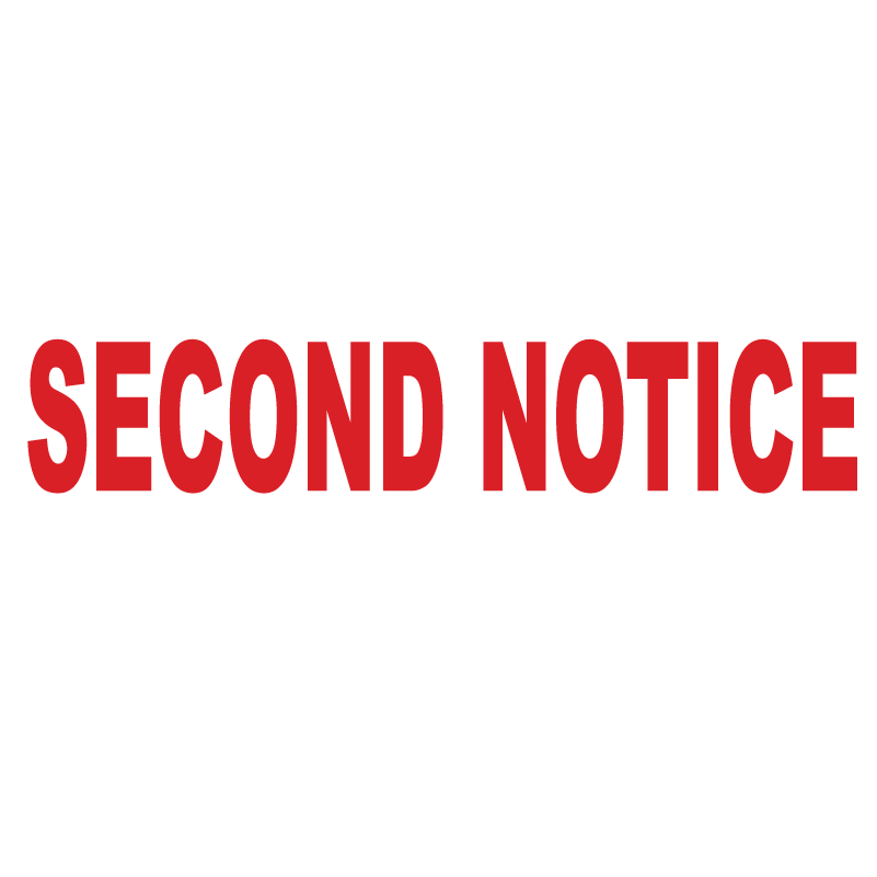 Bold SECOND NOTICE Stamp