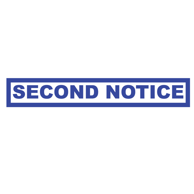 Box SECOND NOTICE Stamp