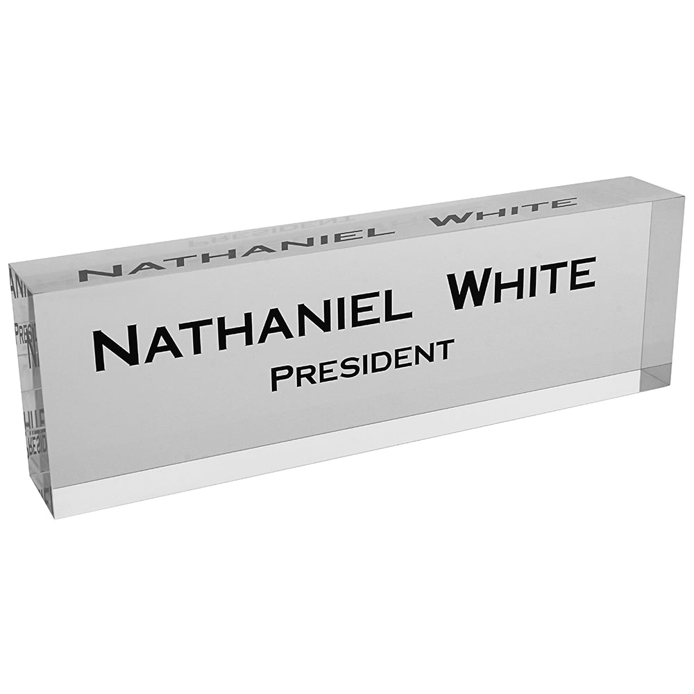 Clear Acrylic Block Nameplate