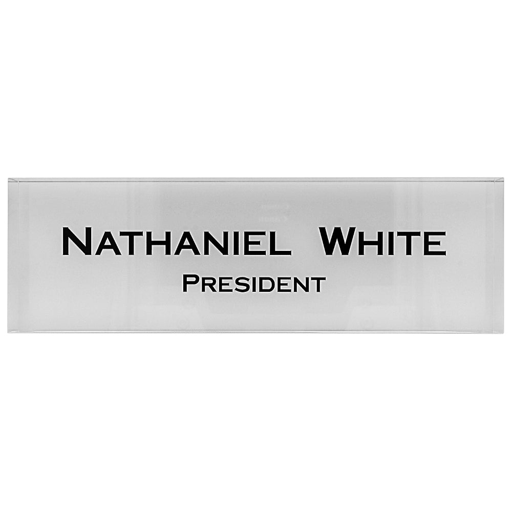 Clear Acrylic Block Nameplate