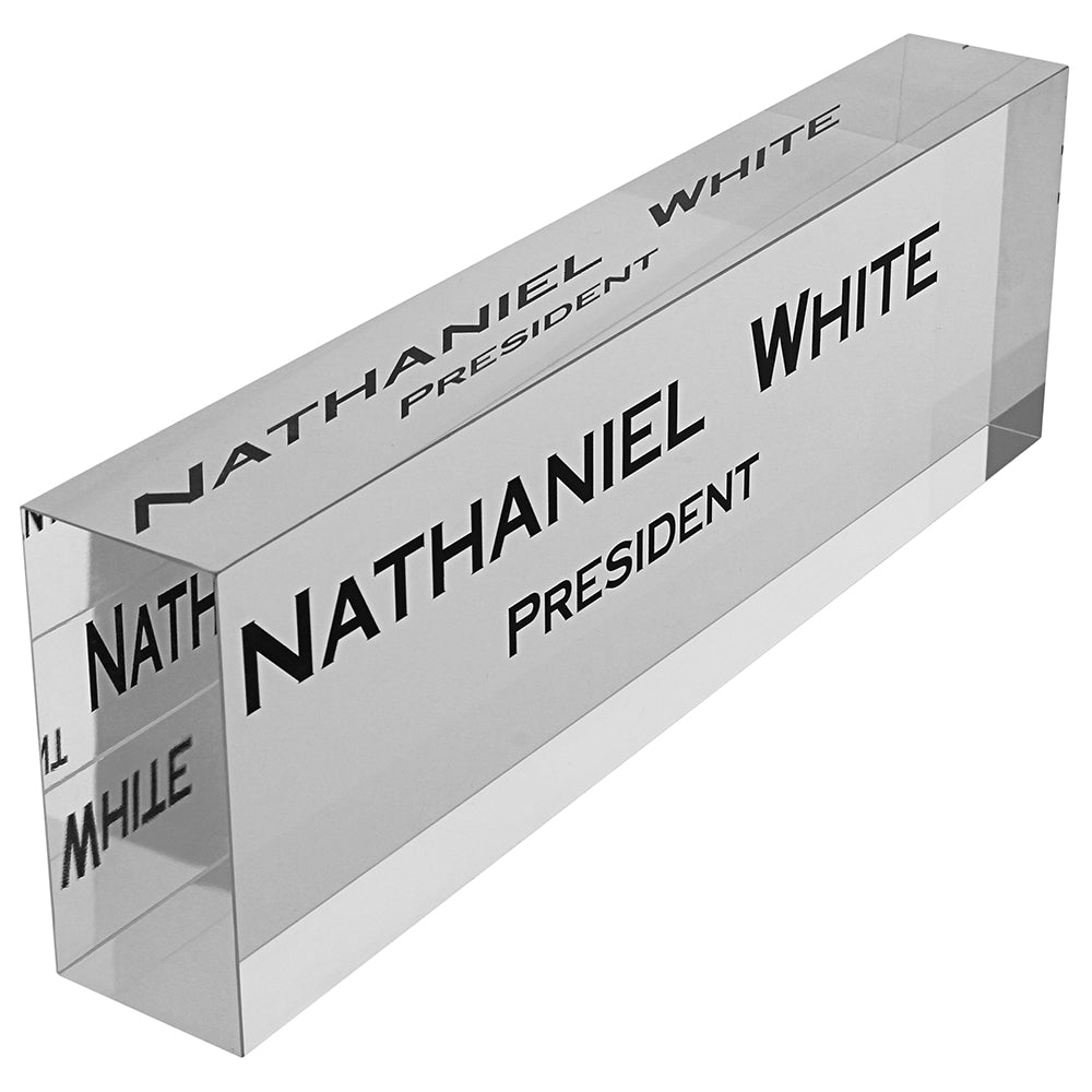 Clear Acrylic Block Nameplate