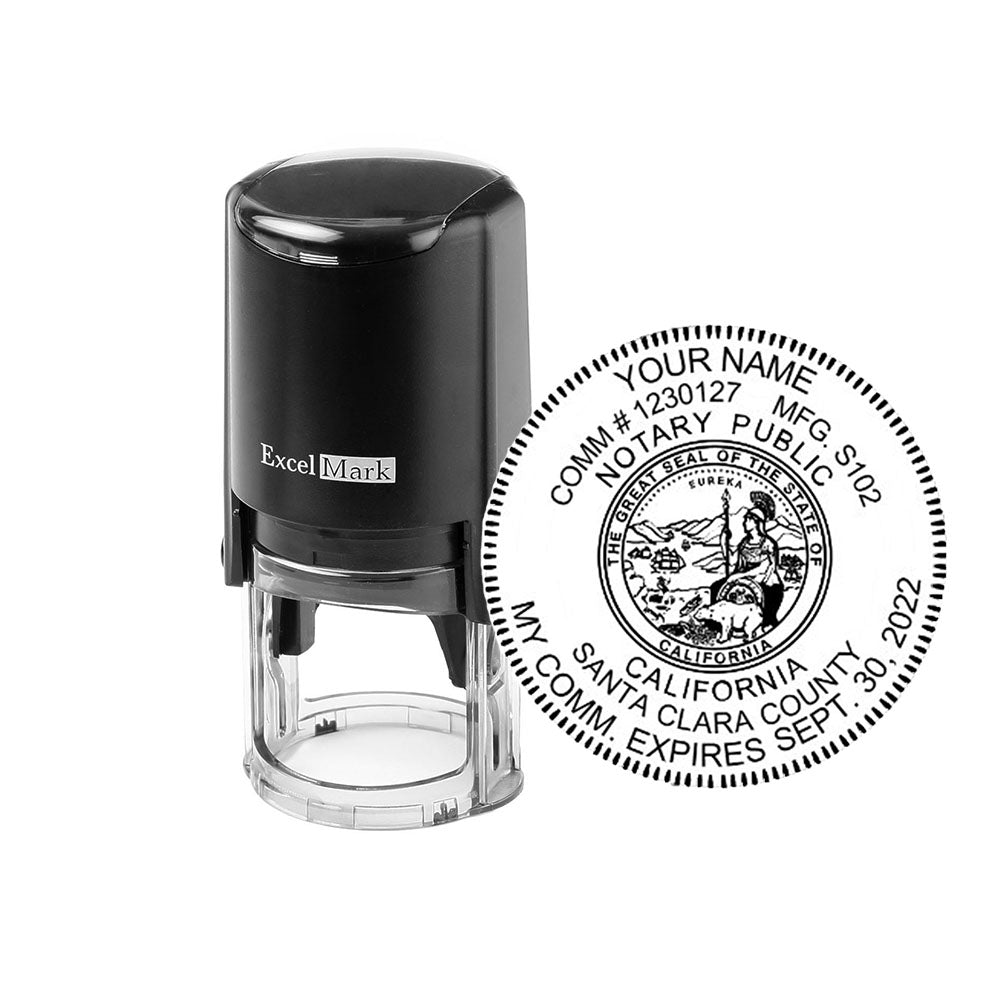 Round California Notary Stamp