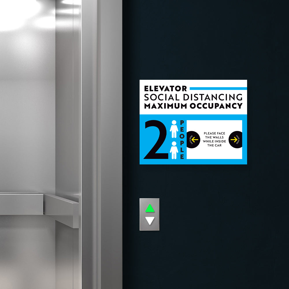 Maximum Occupancy of 2 Elevator Sign