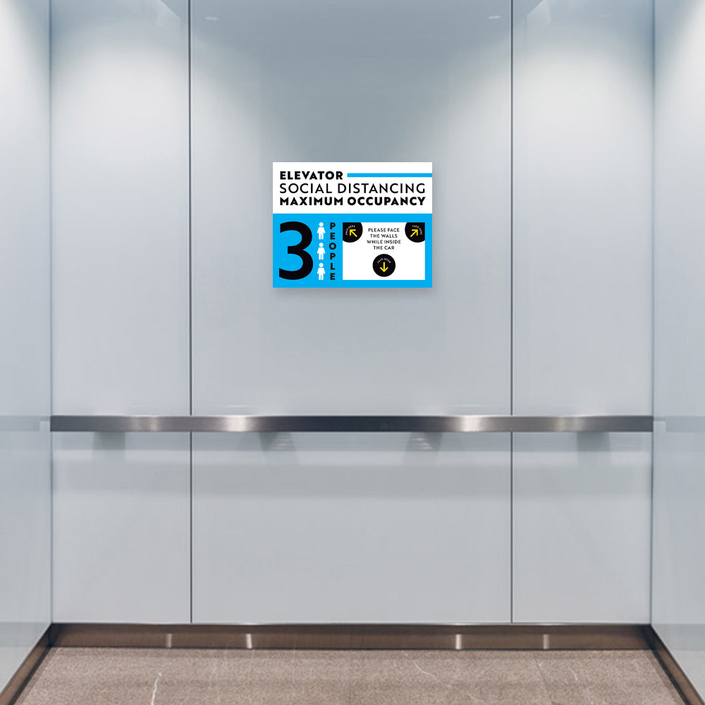 Maximum Occupancy of 3 Elevator Sign