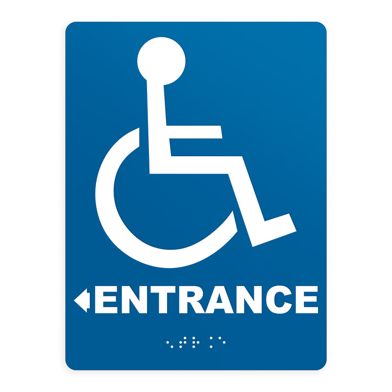 ADA Compliant Entrance Left Arrow Access Sign