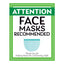 Face Masks Recommended Decal