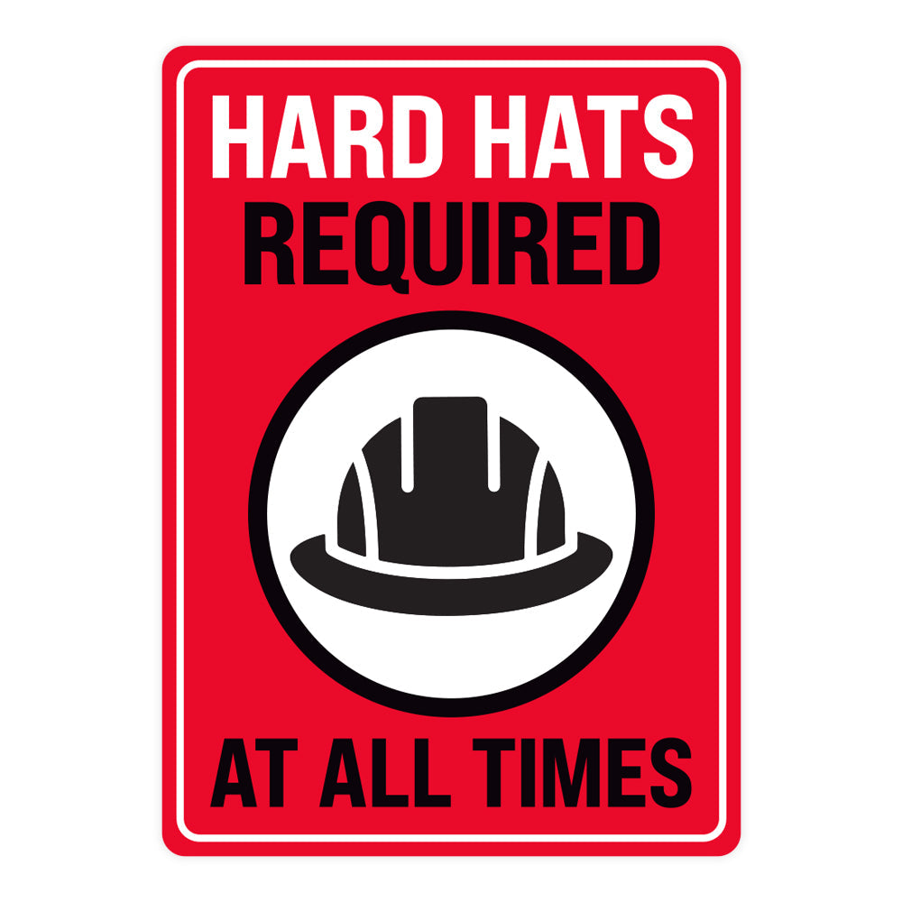 Hard Hats Required At All Times Warehouse Safety Sign