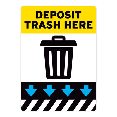 Yellow Deposit Trash Here Warehouse Safety Sign