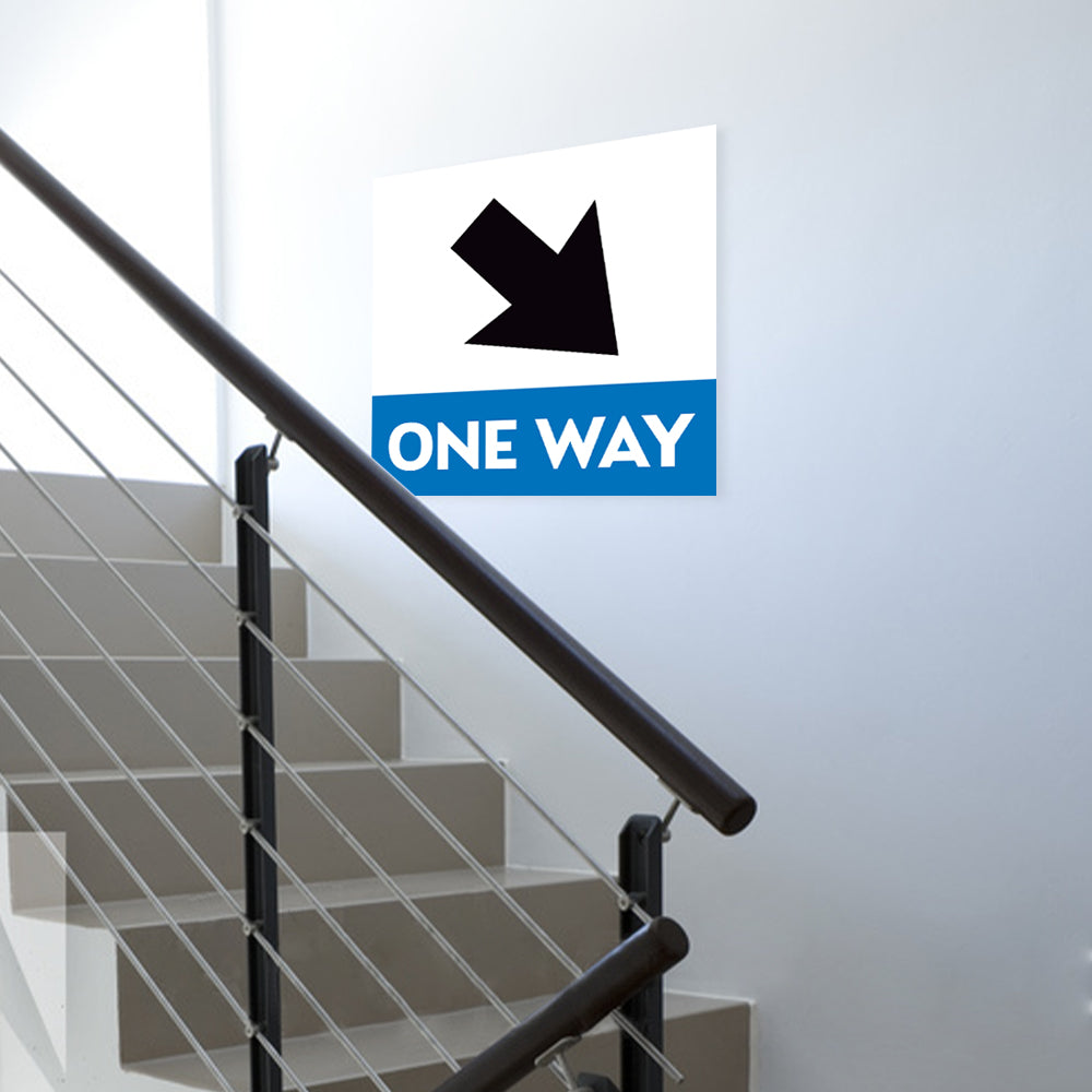 One Way Arrow Stairwell Signs