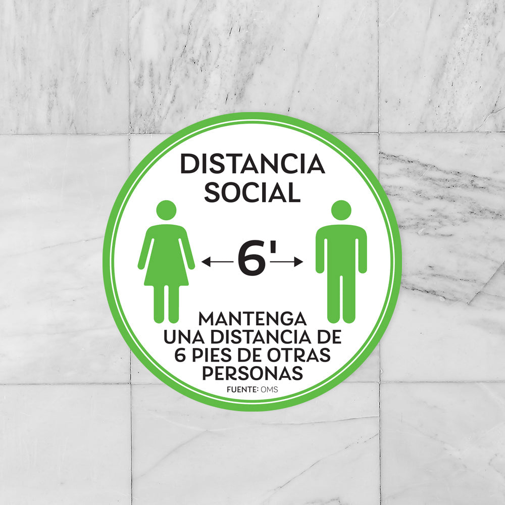 Etiquetas De Piso De Distancia Social