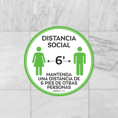 Etiquetas De Piso De Distancia Social