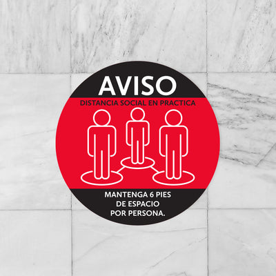 Calcomanías De Piso De Distancia Social En Uso