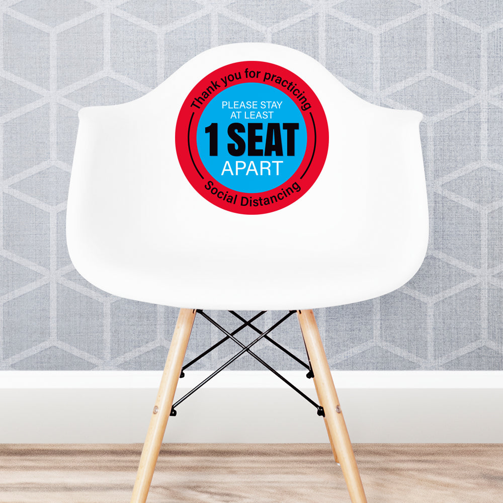 Please Stay 1 Seat Apart Chair Decal