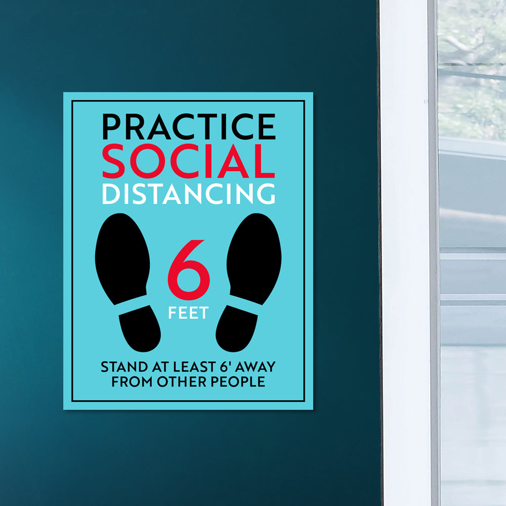 Practice Social Distancing Six Feet Sign