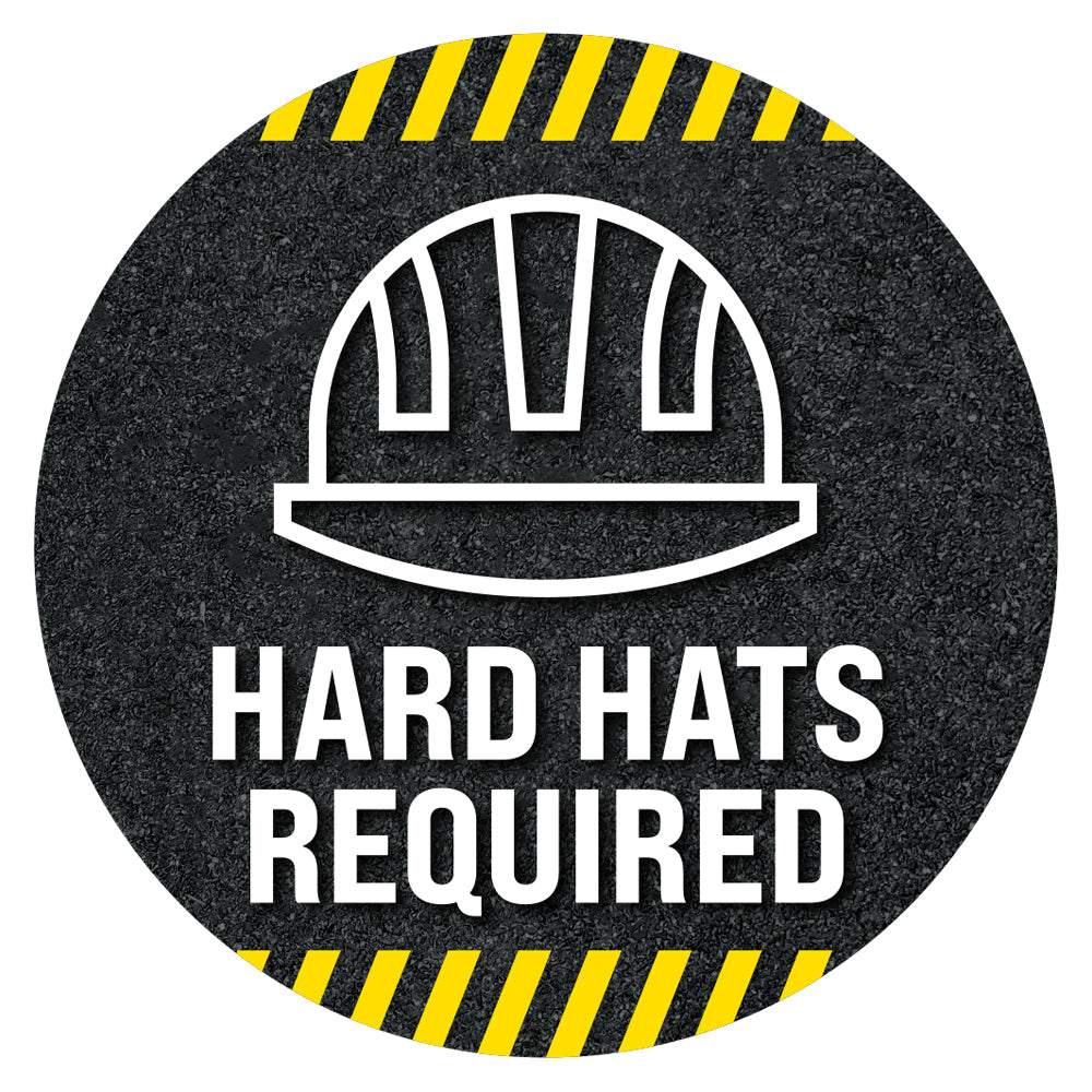 Hard Hats Required Floor Decal