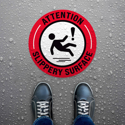 Attention! Slippery Surface Floor Decal