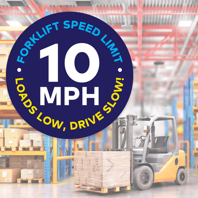 Forklift Speed Limit 10 MPH Floor Decal