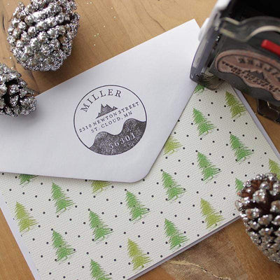 Address Stamp Circle Mountain Address Stamp
