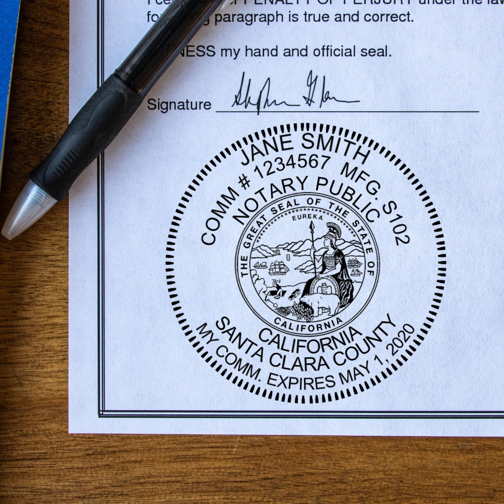 Round California Notary Stamp