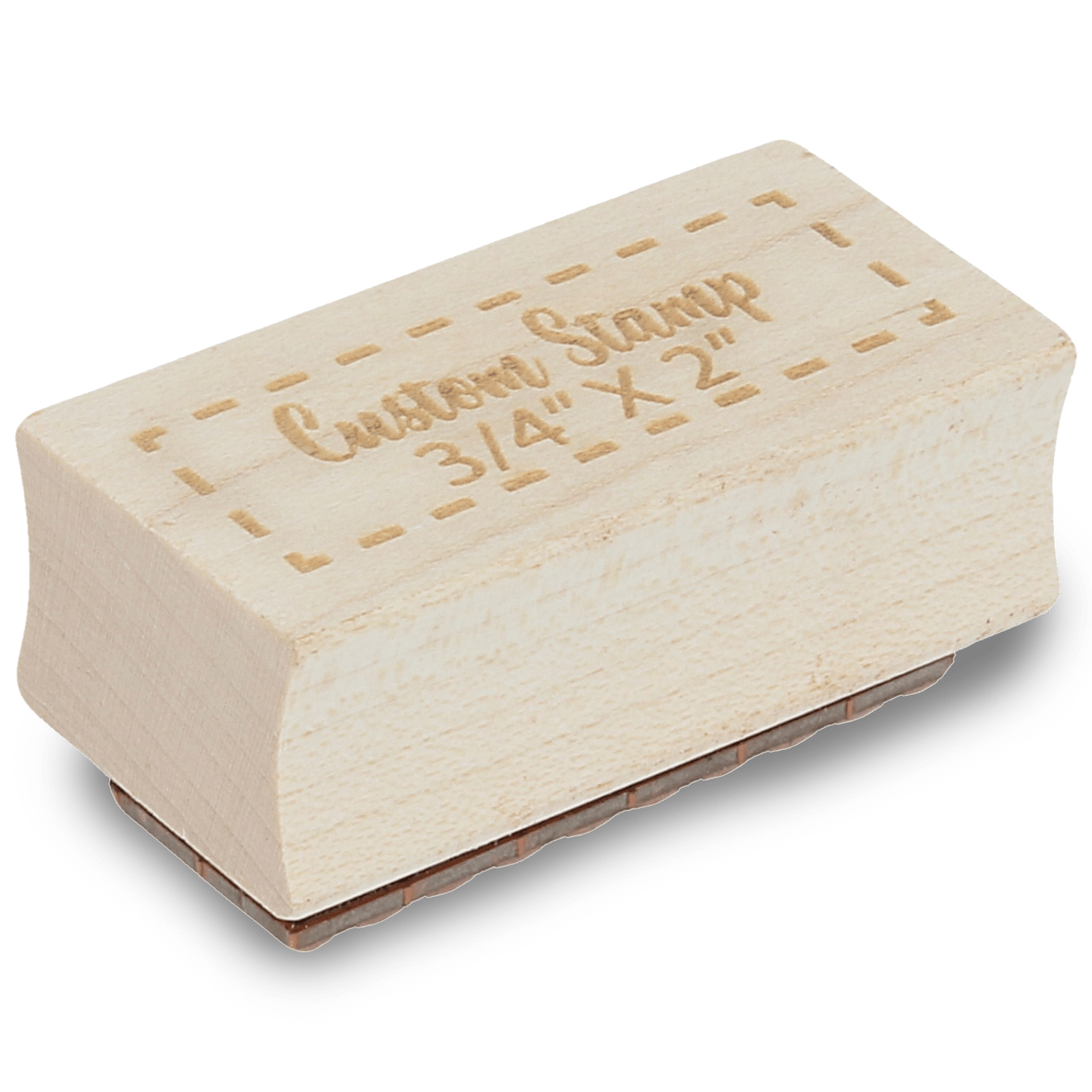 3/4 by 2 Wood Rubber Stamp –